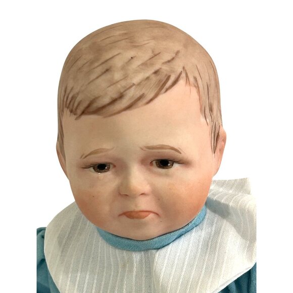 Garrard Vtg 1983 Sad Pouting Porcelain Baby Boy Doll Widdle Wain Signed Limited - Picture 3 of 17